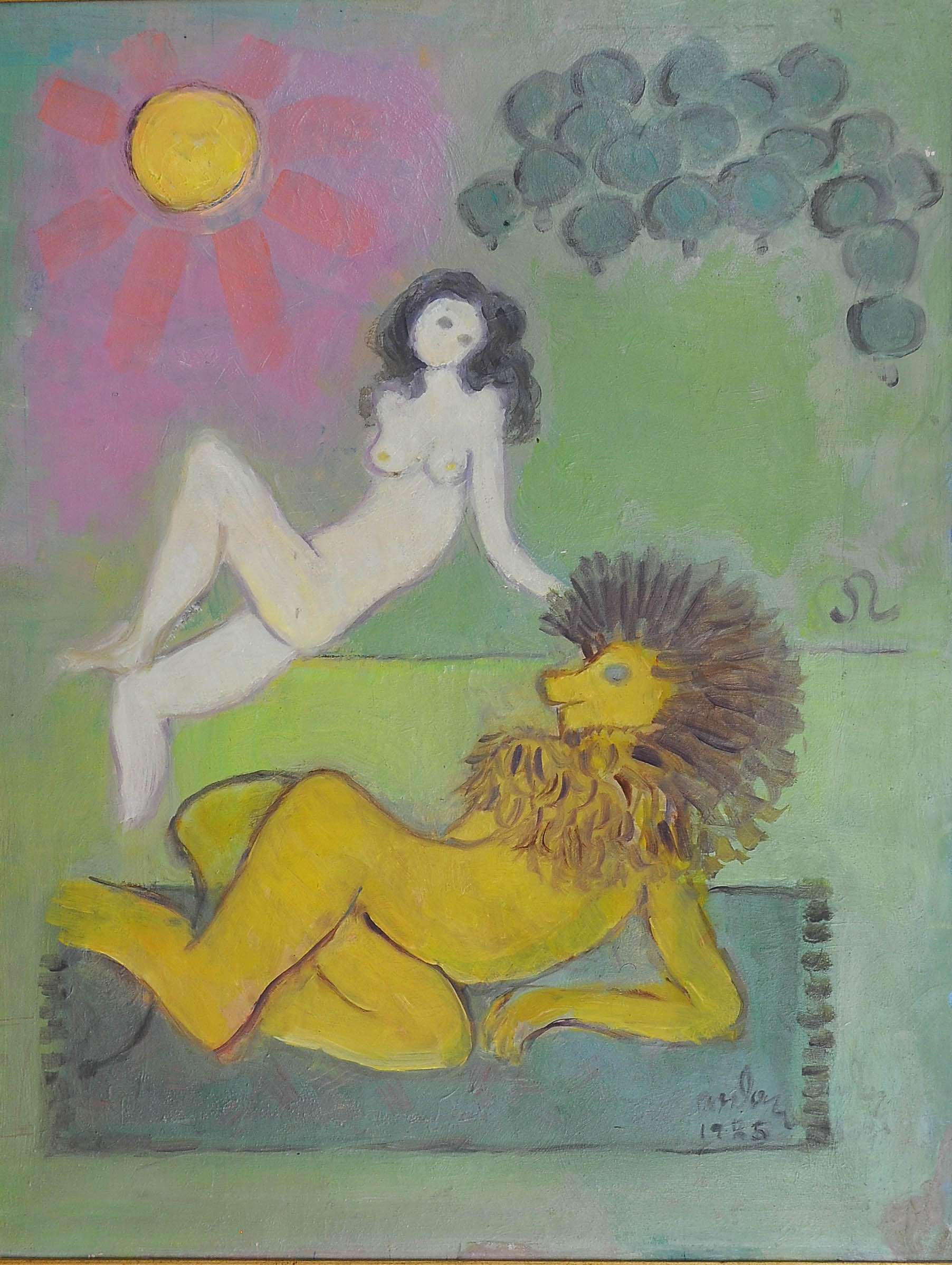  İsimsiz- Untitled, 1985, Duralit üzerine yağlıboya, Oil on durelite,  65X50  cm